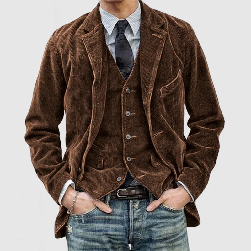 Antoine™ - Ensemble élégant blazer et gilet vintage