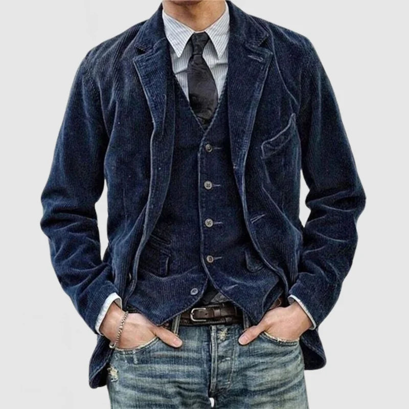 Antoine™ - Ensemble élégant blazer et gilet vintage