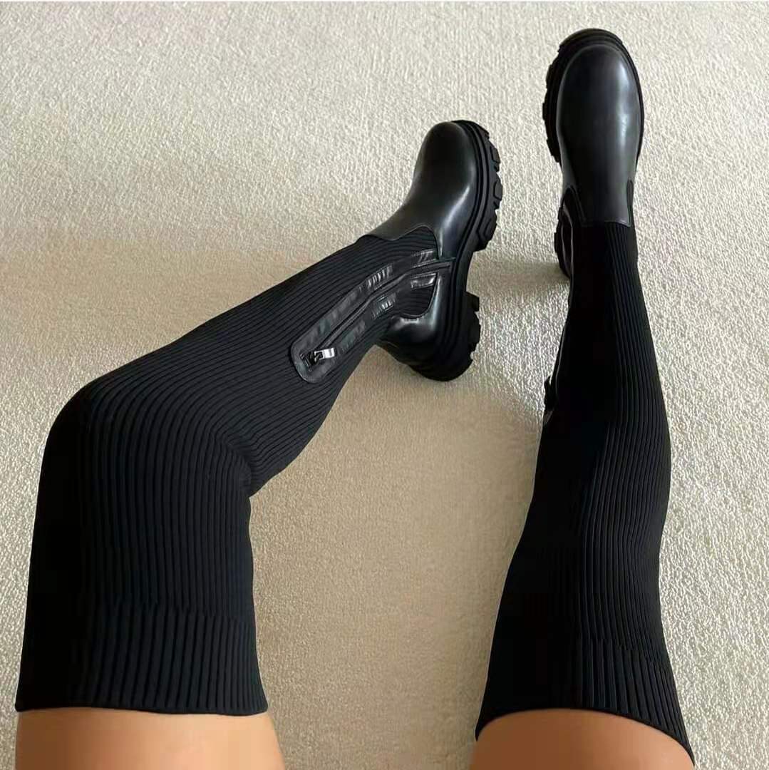 Isabelle™ - Bottes tricotées à coupe haute élégantes