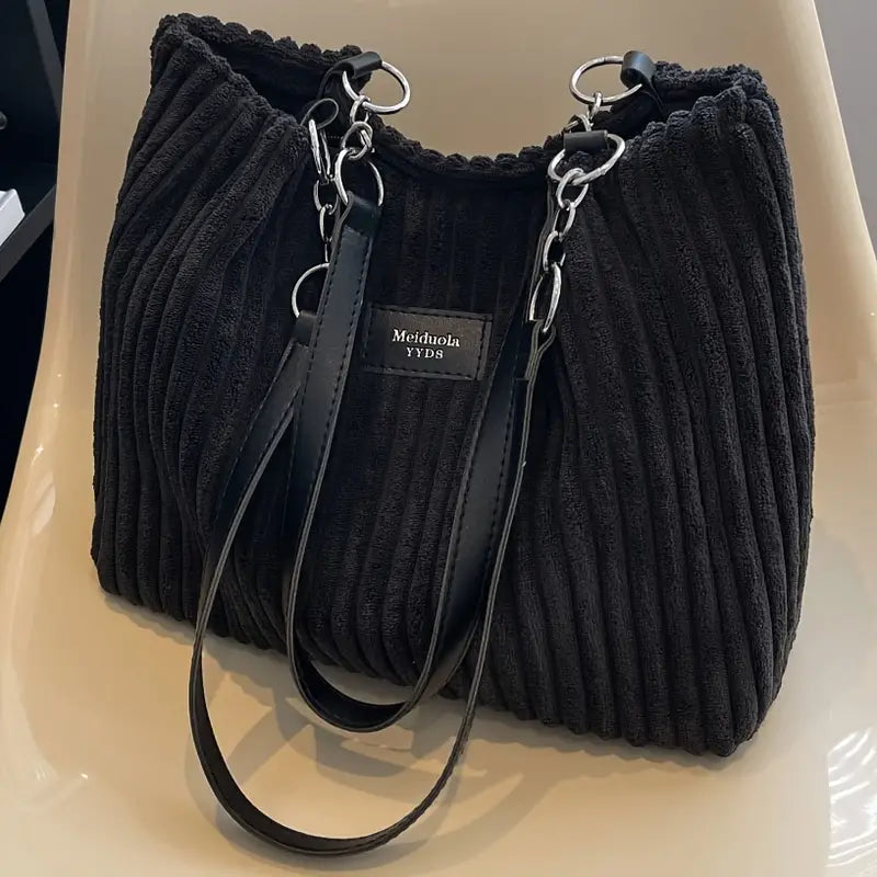 Anaïs™ - Sac fourre-tout élégant en velours côtelé