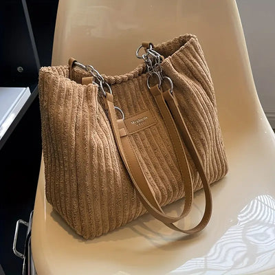 Anaïs™ - Sac fourre-tout élégant en velours côtelé